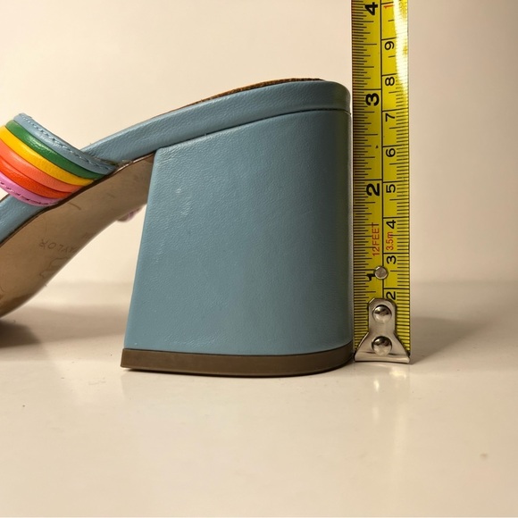 Ann Taylor Machelle Rainbow Leather Block Heel Sandals - Picture 13 of 14